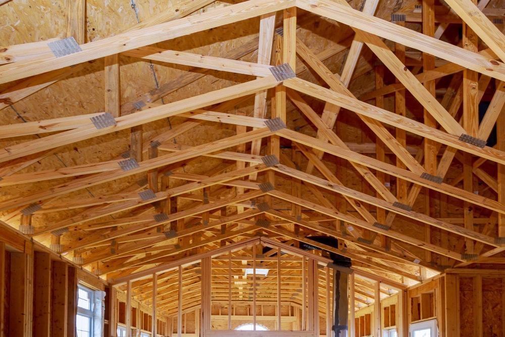 Wood roof truss framing construction for residential home in Dallas TX by Carpenters Dallas