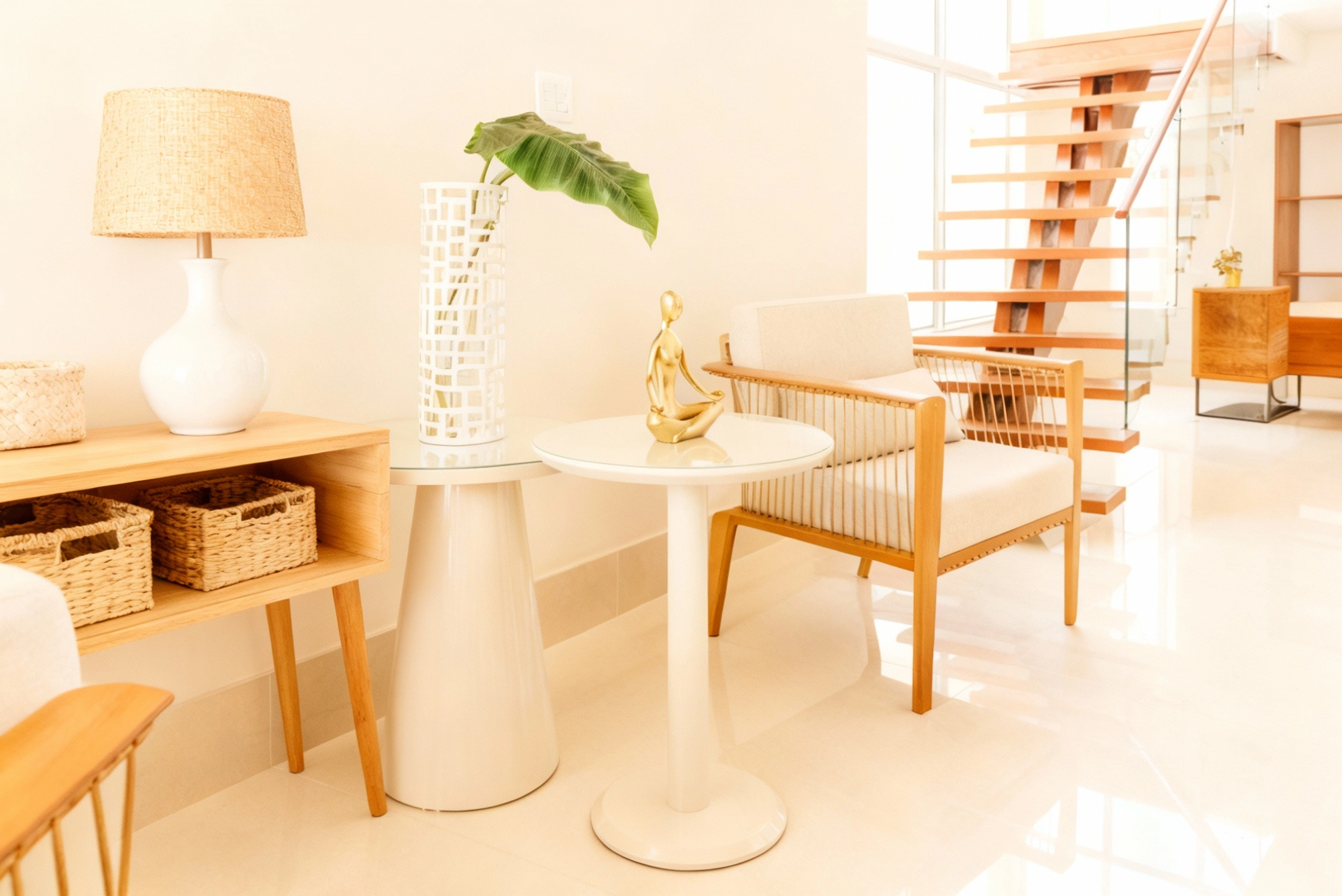 Modern handcrafted wooden furniture set created by Carpenters Dallas for a luxury living room